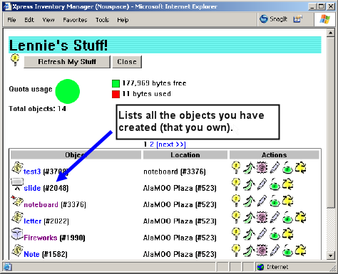 My stuff inventory window